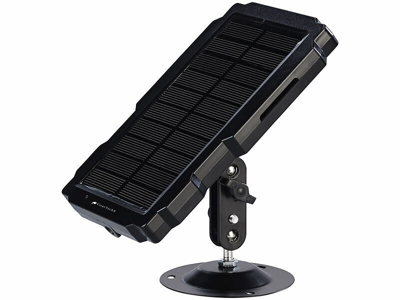 VisorTech Akku-Solarpanel für Wild und Outdoor-Kameras, 6 & 12 Volt, 5.000  mAh