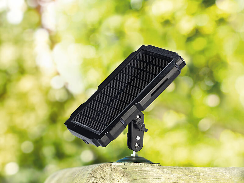 VisorTech Akku-Solarpanel für Wild und Outdoor-Kameras, 6 & 12 Volt, 5.000  mAh